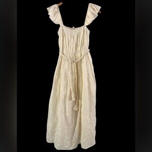 Aratta Silent Journey Floral Embroidered Midi Dress NWOT